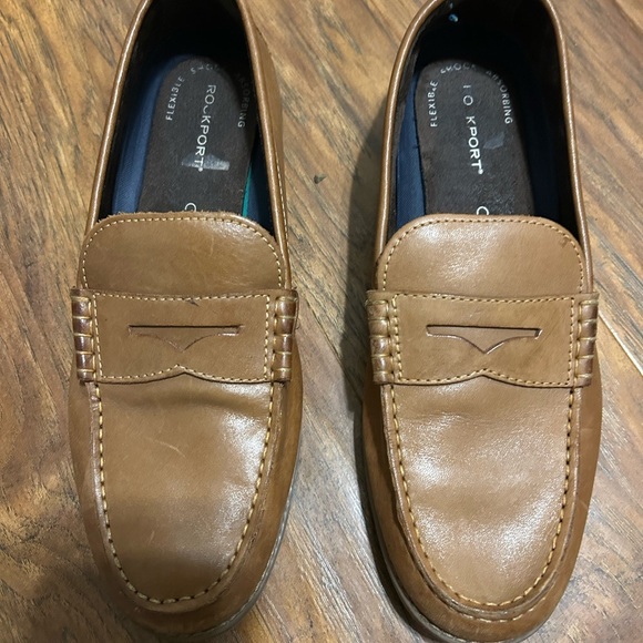 ROCKPORT Mens Tan PRESTON Penny Loafers Shoes Size 9.5 Casual Classic Style - Picture 5 of 7